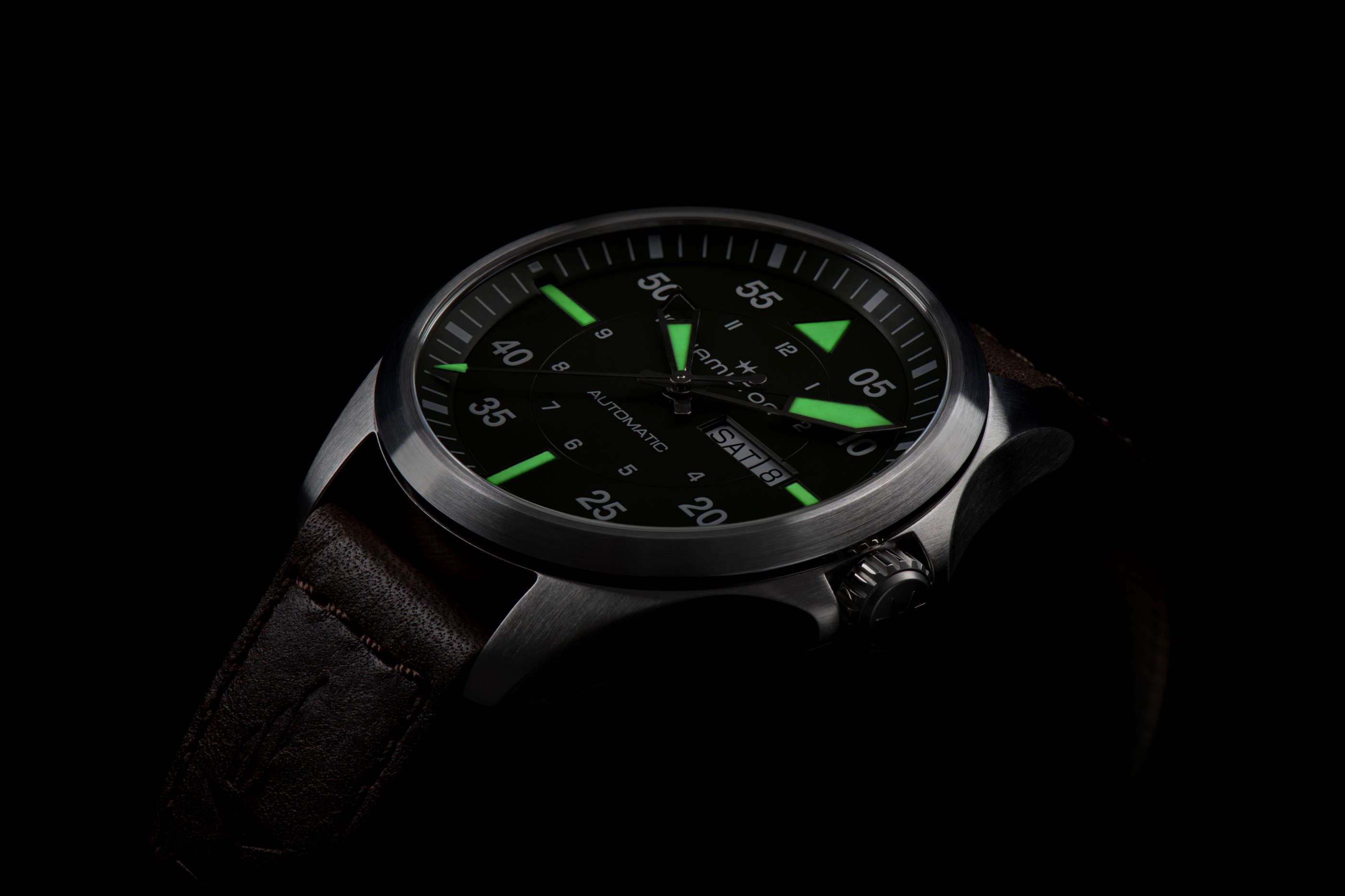 Khaki Aviation Pilot Day Date 42MM Automatic- H64635560