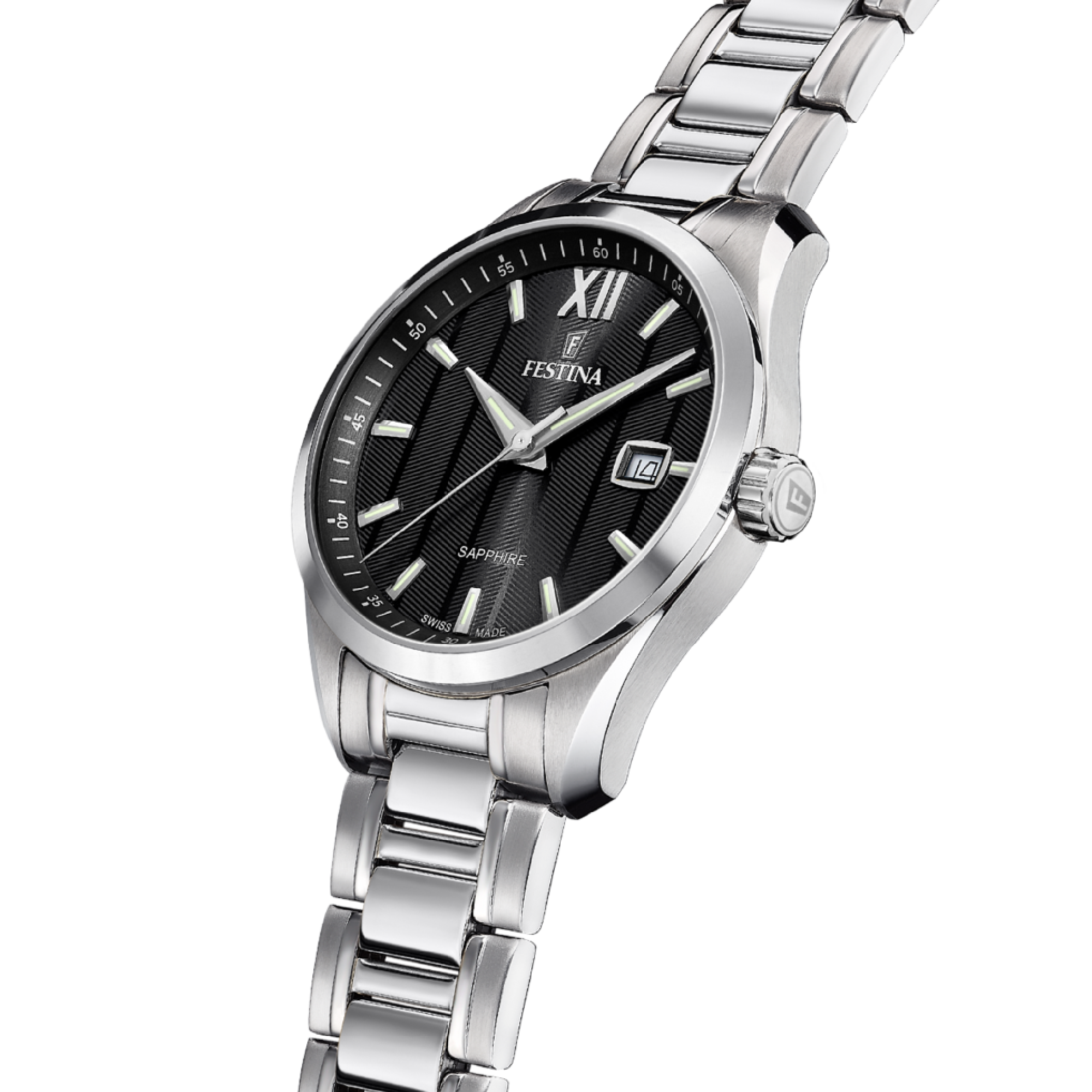 Classic with Black Dial Stainless Steel Strap - F20026-4