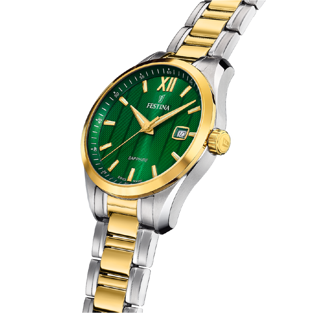 Classic with Green Dial Stainless Steel Strap - F20027-3