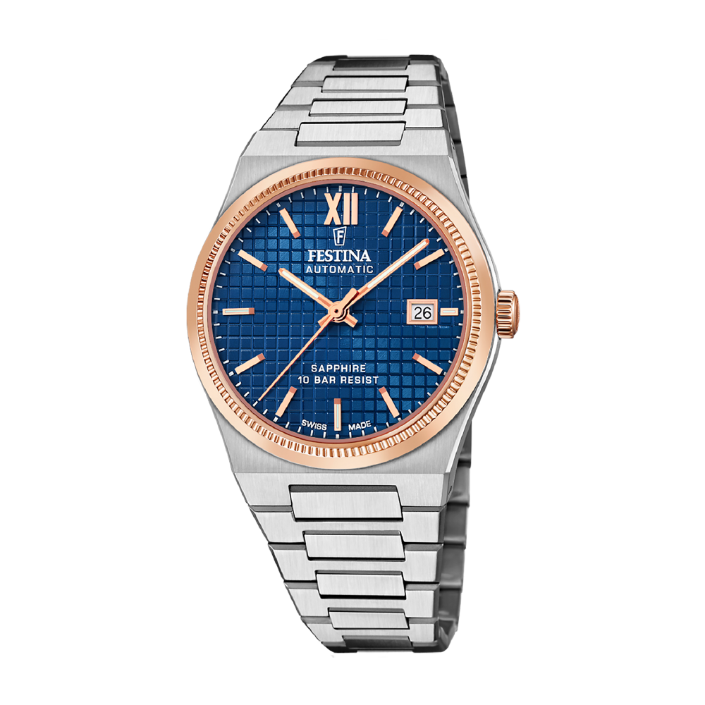 Rivé with Blue Dial Stainless Steel Strap - F20030-2