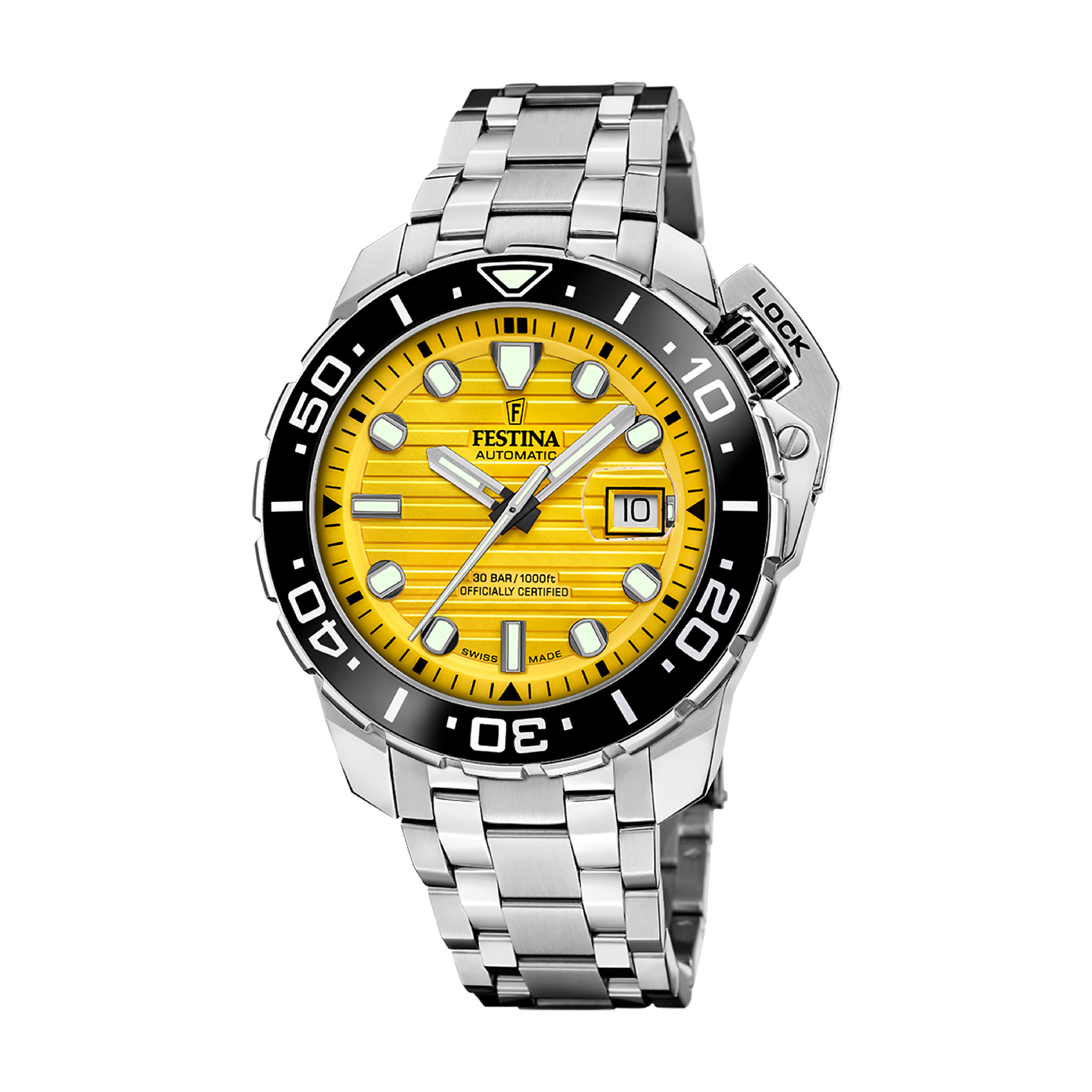 Odyssey Diver with Yellow Dial Stainless Steel Strap - F20043-1