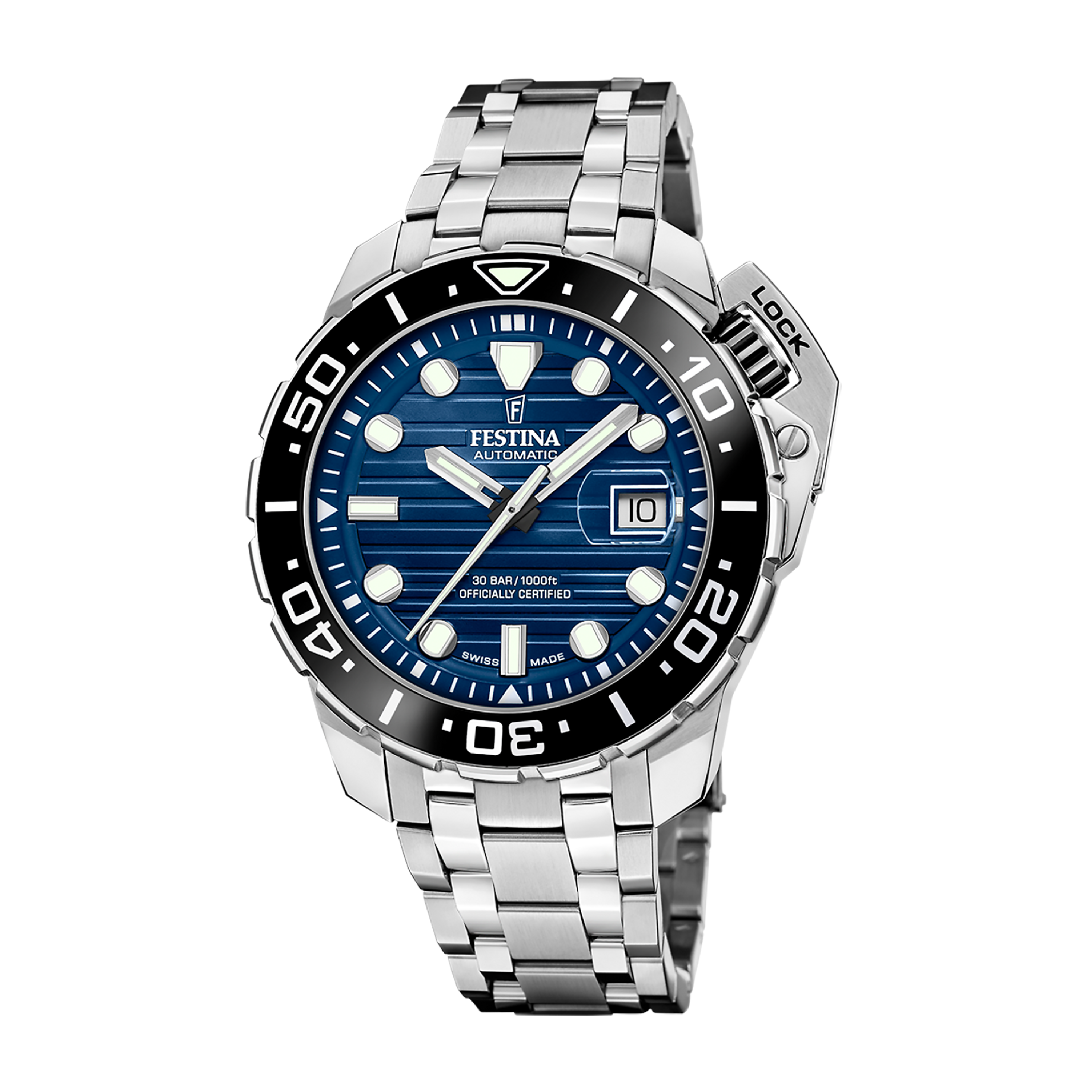 Odyssey Diver with Blue Dial Stainless Steel Strap - F20043-2