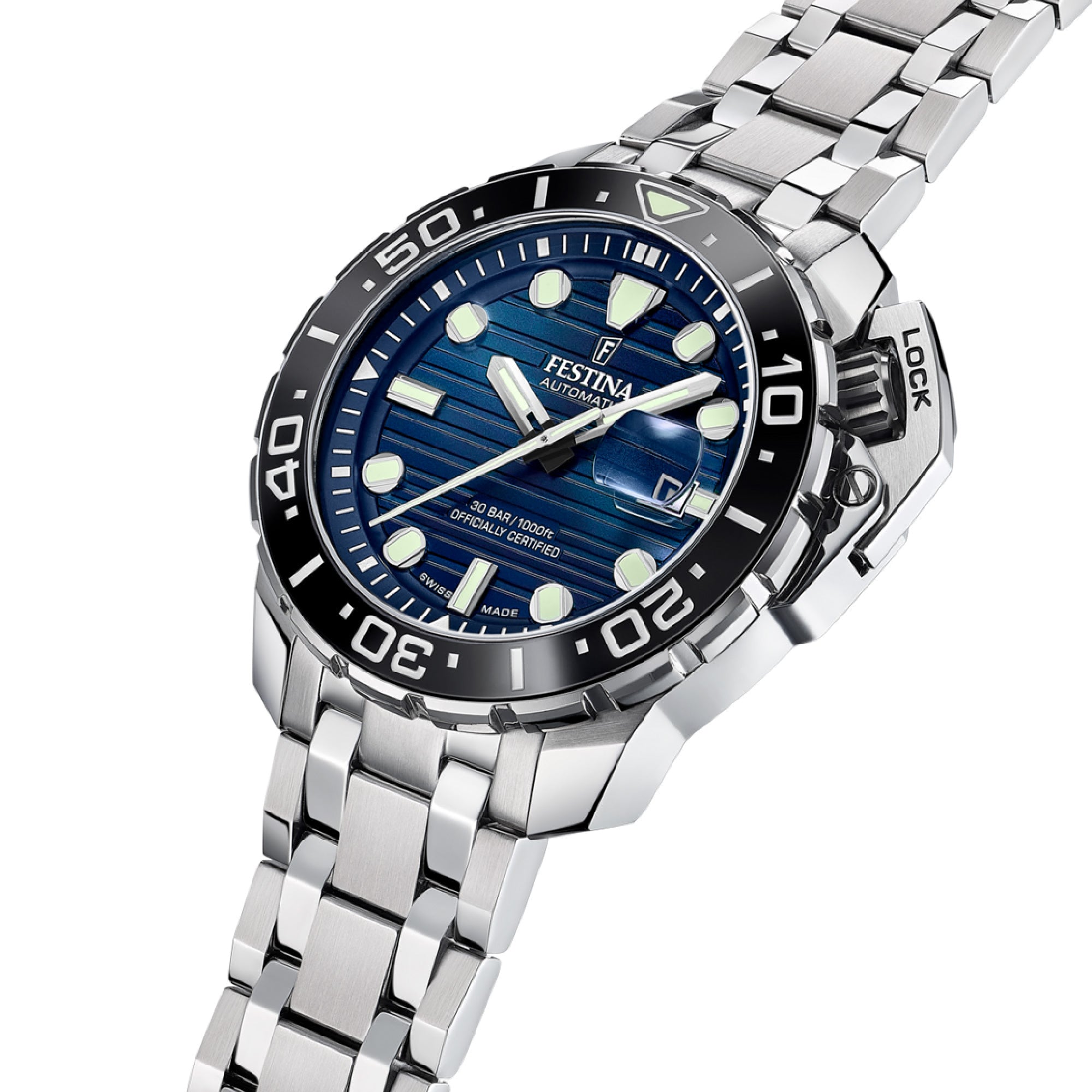 Odyssey Diver with Blue Dial Stainless Steel Strap - F20043-2