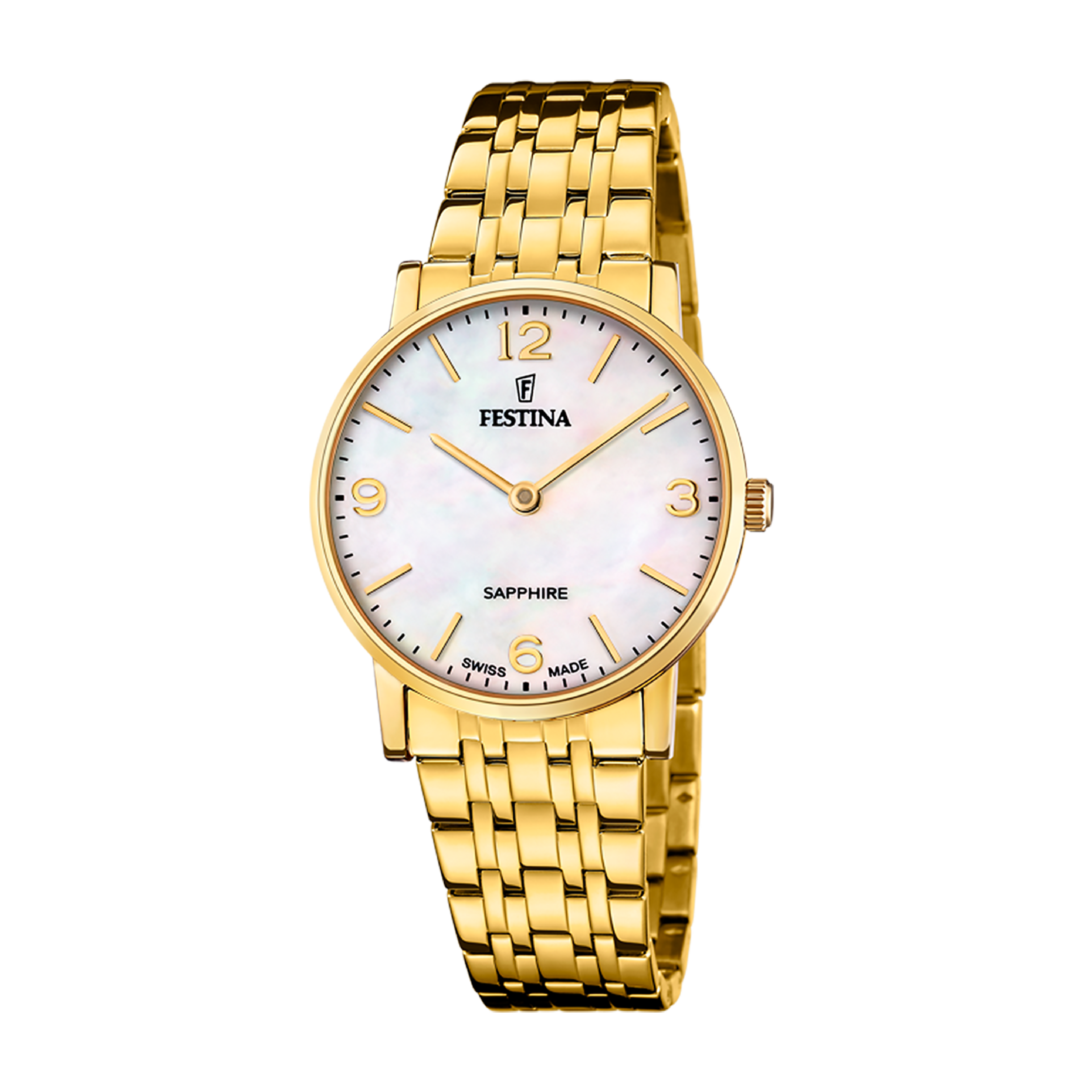 Sapphire with Mother Of Pearl Dial Stainless Steel Strap - F20048-2