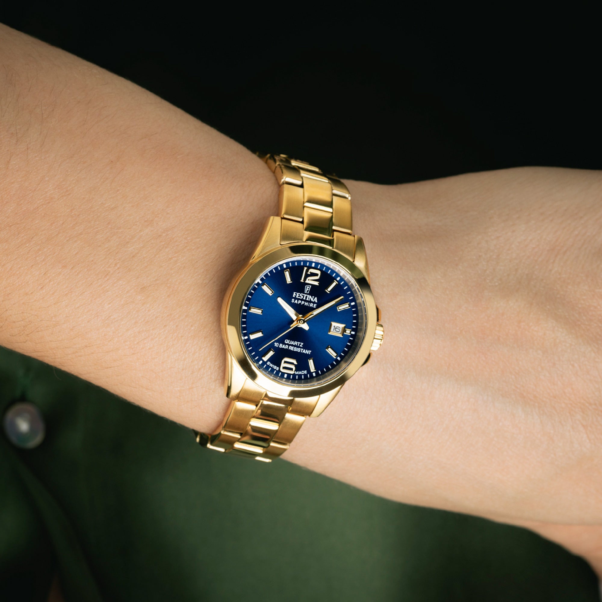 Classic Sapphire with Blue Dial Stainless Steel Strap - F20050-3