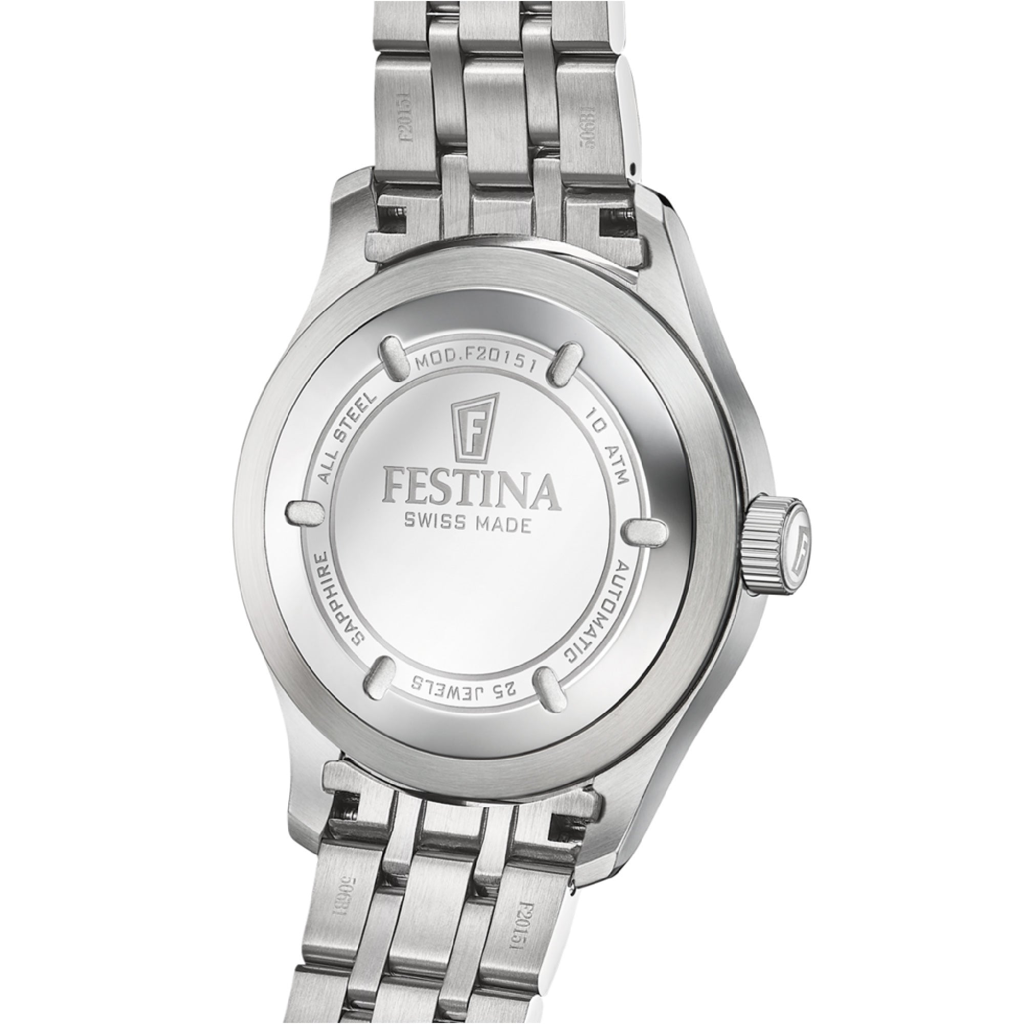 Classic Sapphire with Silver Dial Stainless Steel Strap - F20151-A