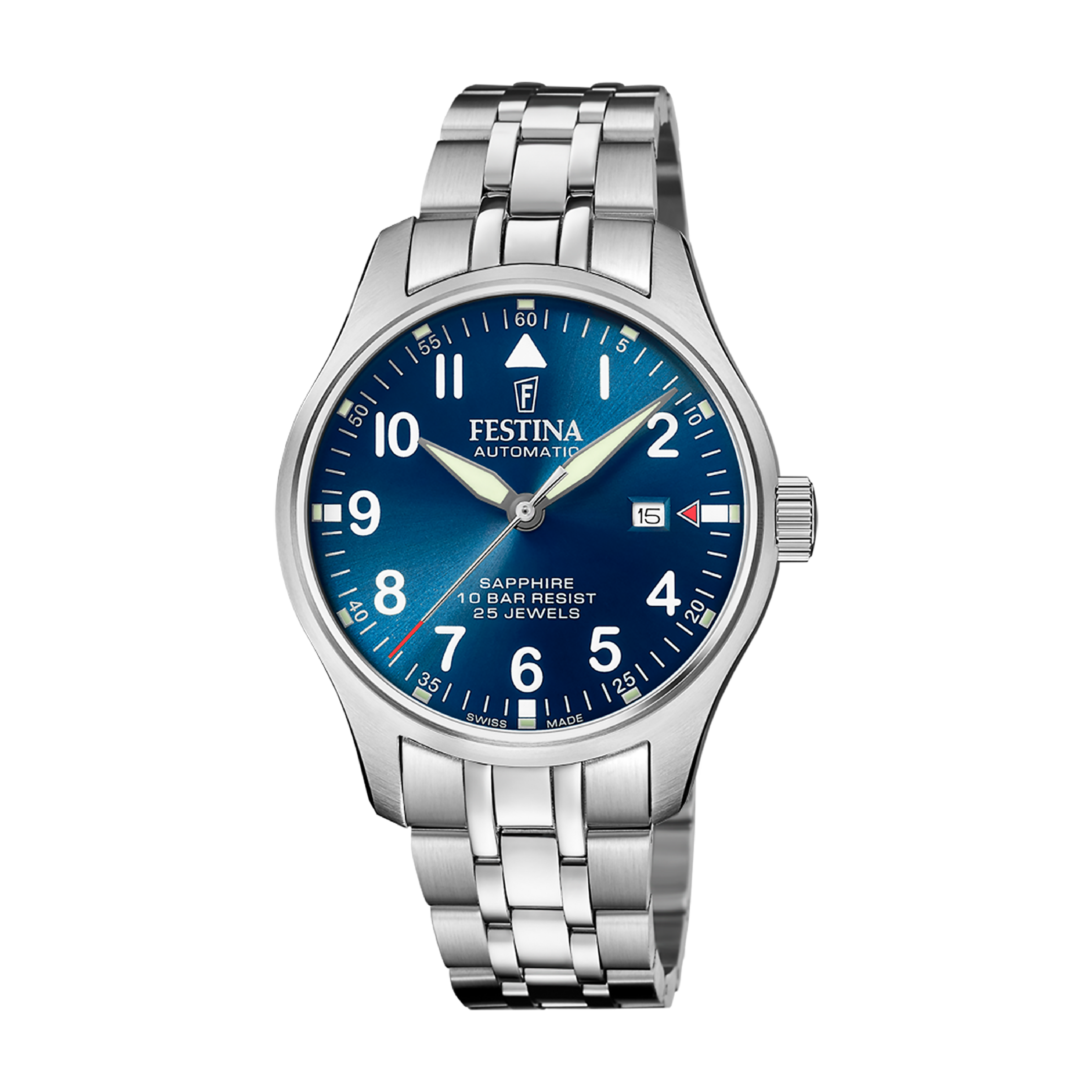 Classic Sapphire with Blue Dial Stainless Steel Strap - F20151-C