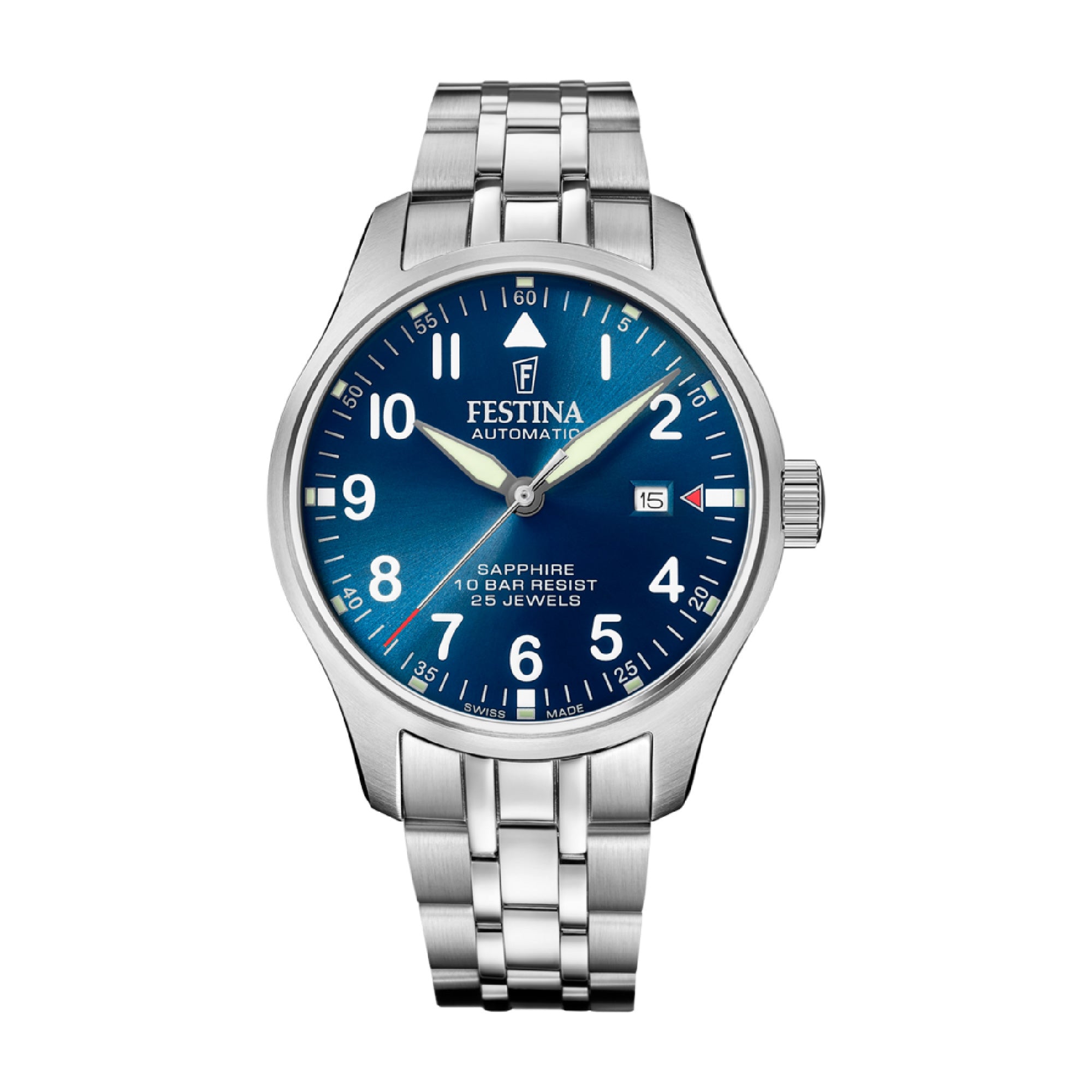 Classic Sapphire with Blue Dial Stainless Steel Strap - F20151-C