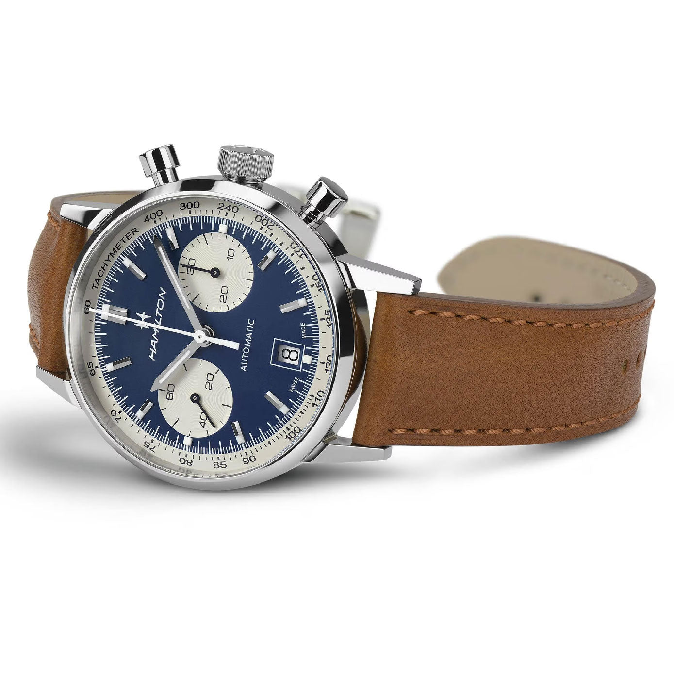 American Classic with Blue Dial Leather Strap - H38416541