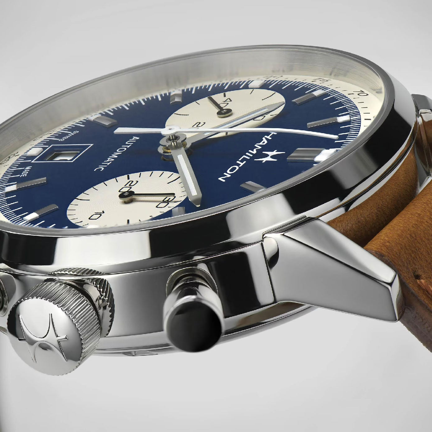 American Classic with Blue Dial Leather Strap - H38416541