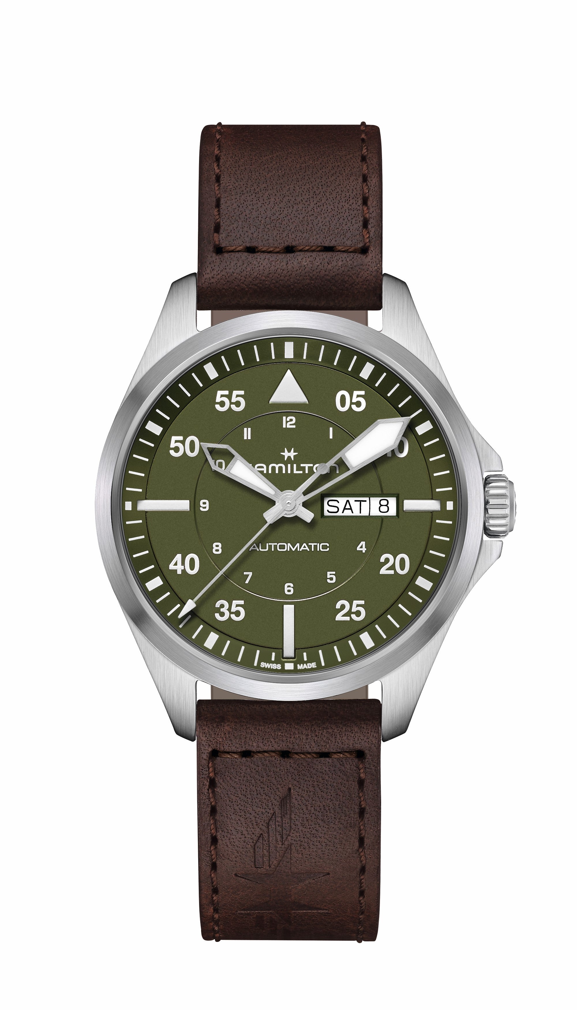 Khaki Aviation Pilot Day Date 42MM Automatic- H64635560