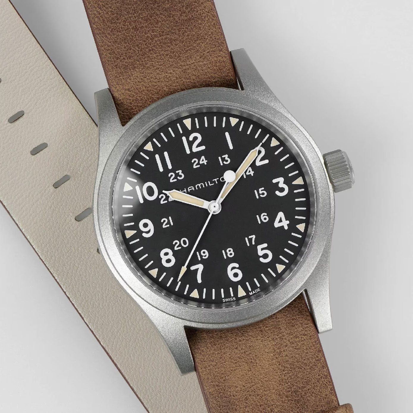 Khaki Field with Black Dial Leather Strap - H69439531