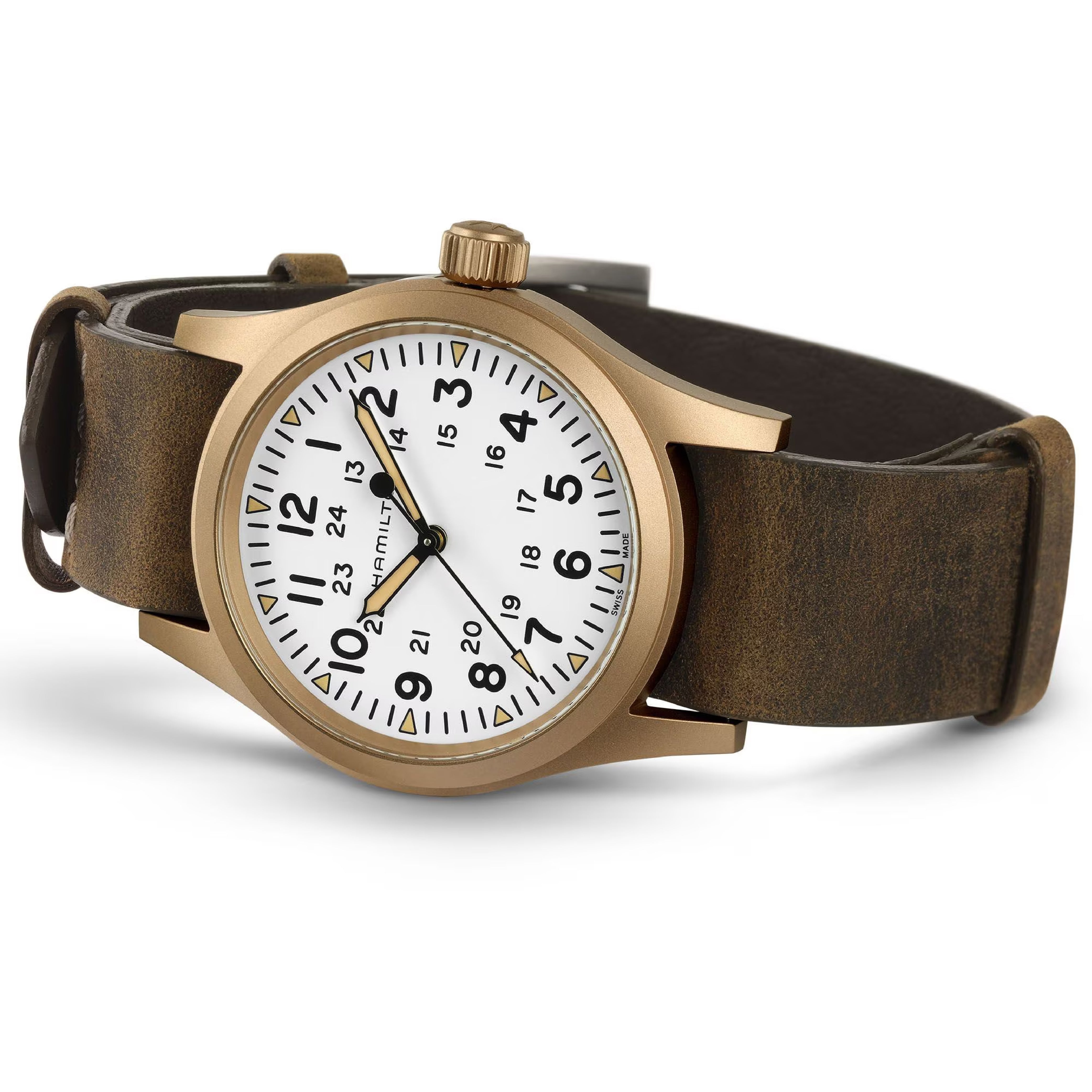 Khaki Field with White Dial Leather Strap - H69459510