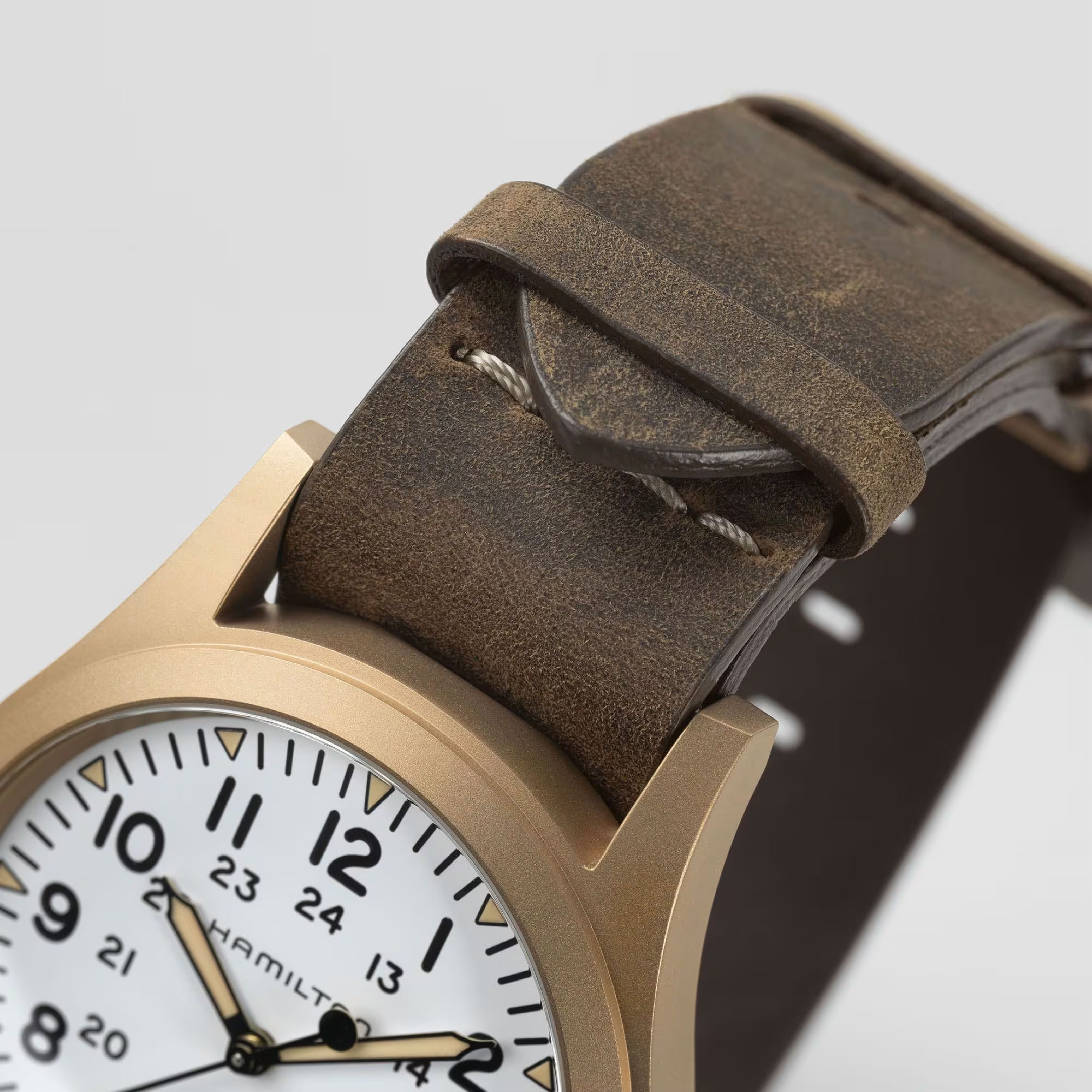 Khaki Field with White Dial Leather Strap - H69459510