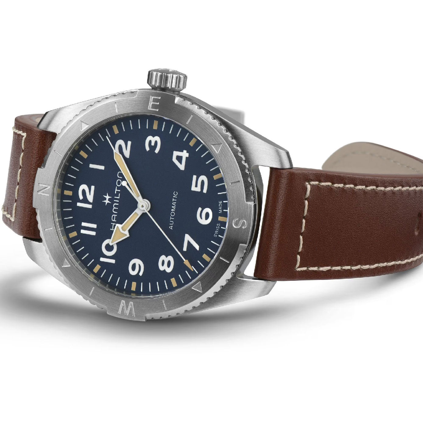 Khaki Field with Blue Dial Leather Strap - H70315540