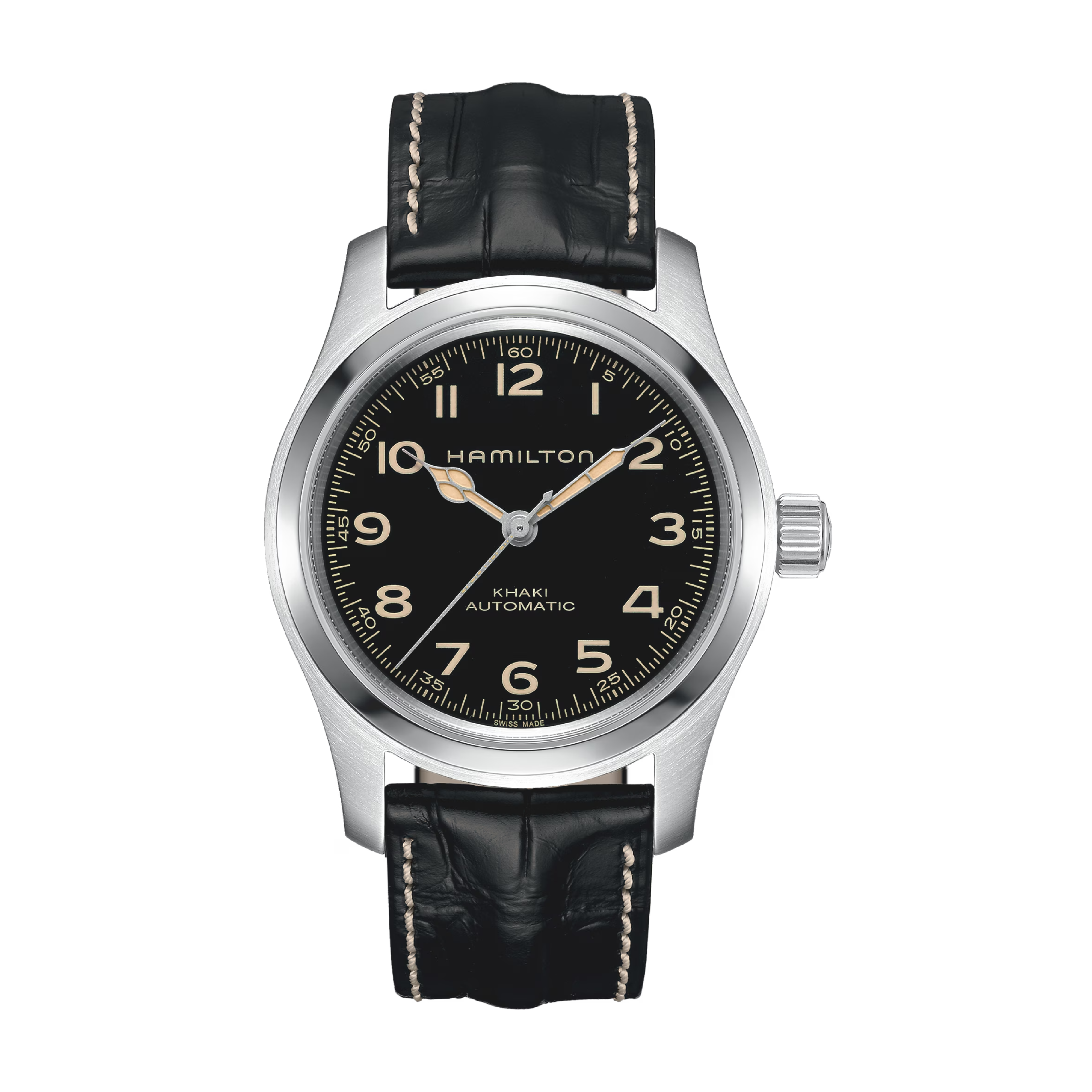 Khaki Field with Black Dial Leather Strap - H70605731