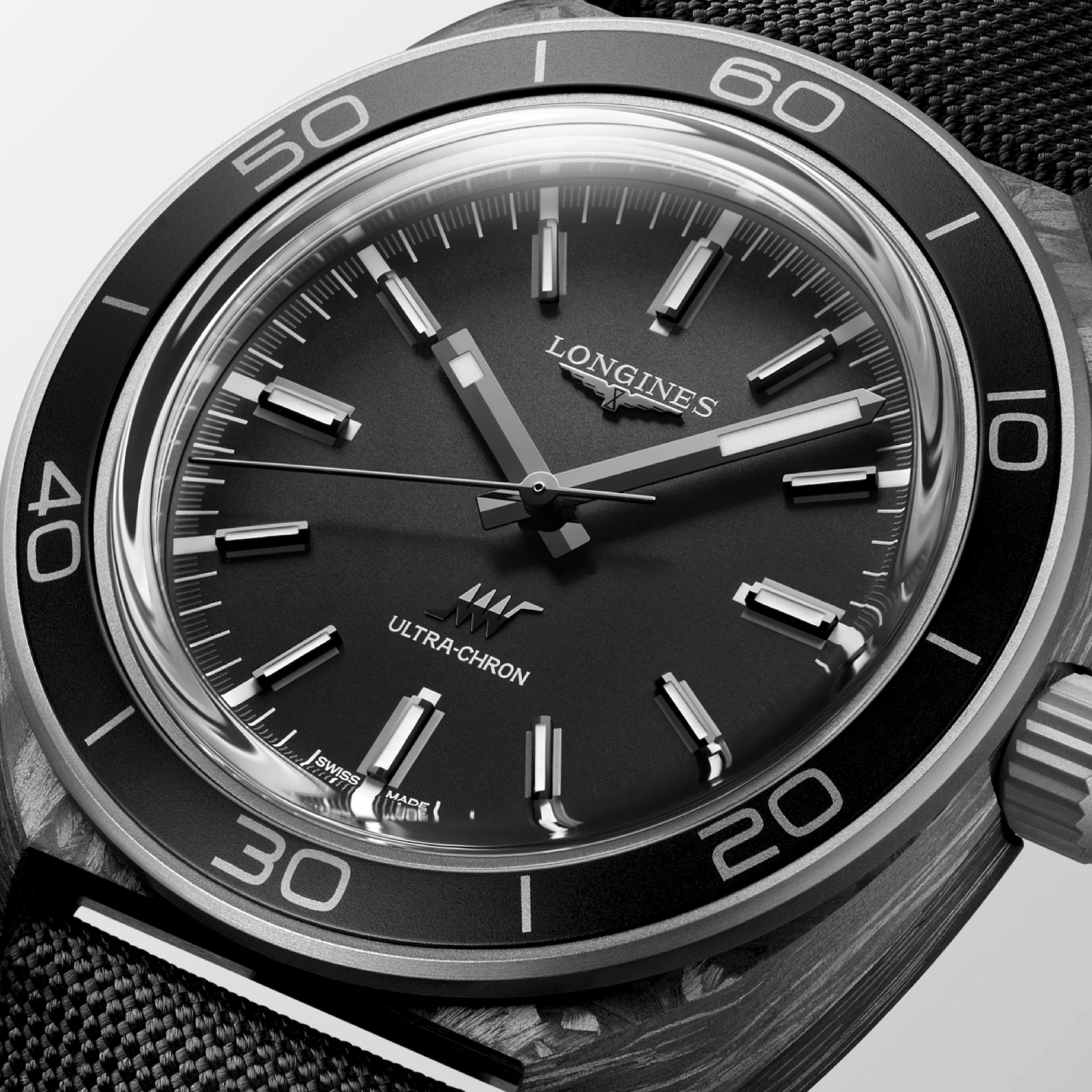 ULTRA‑CHRON CARBON with Black Dial Nylon Strap - L28394522