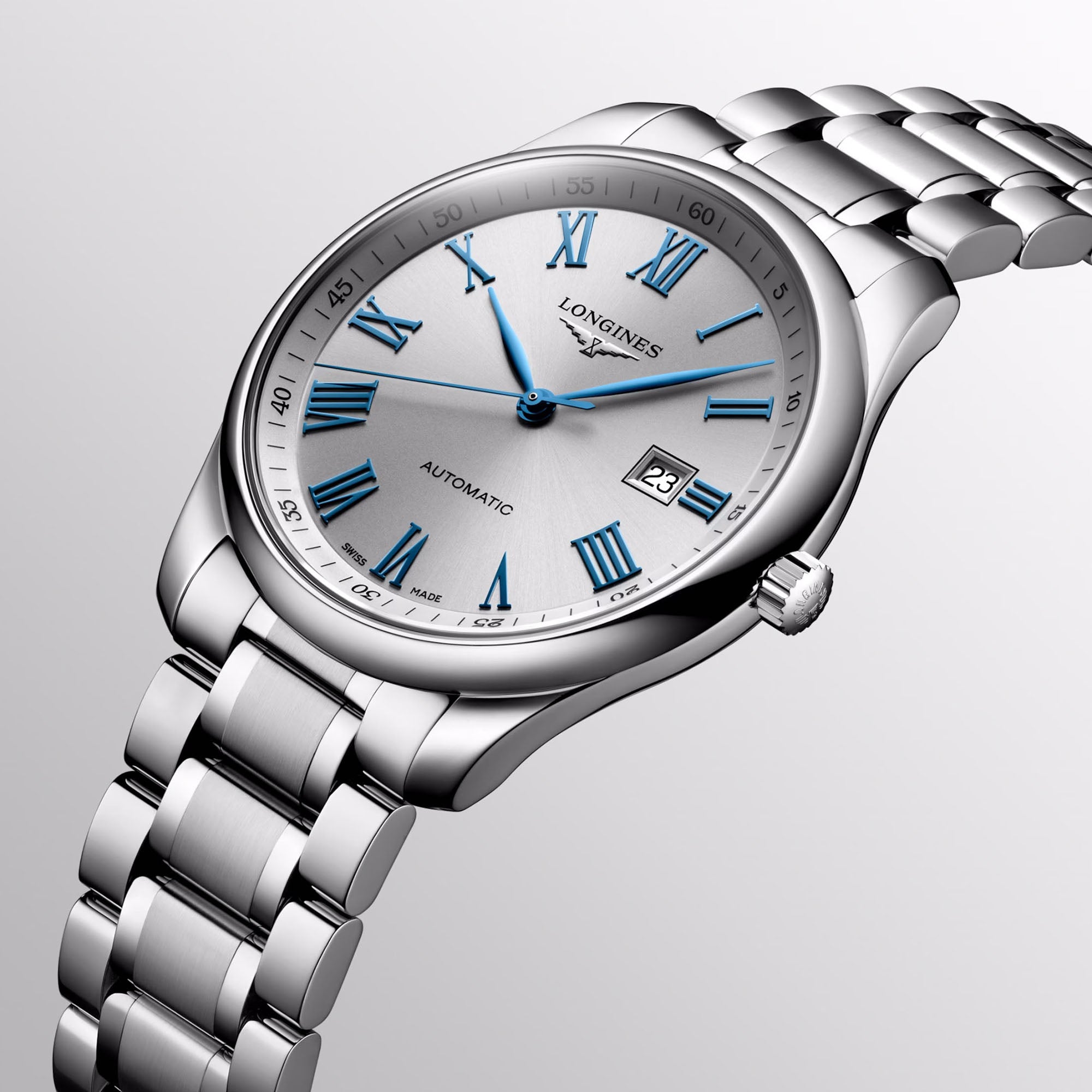 Master Collection with Silver Dial Stainless Steel Strap - L28934796