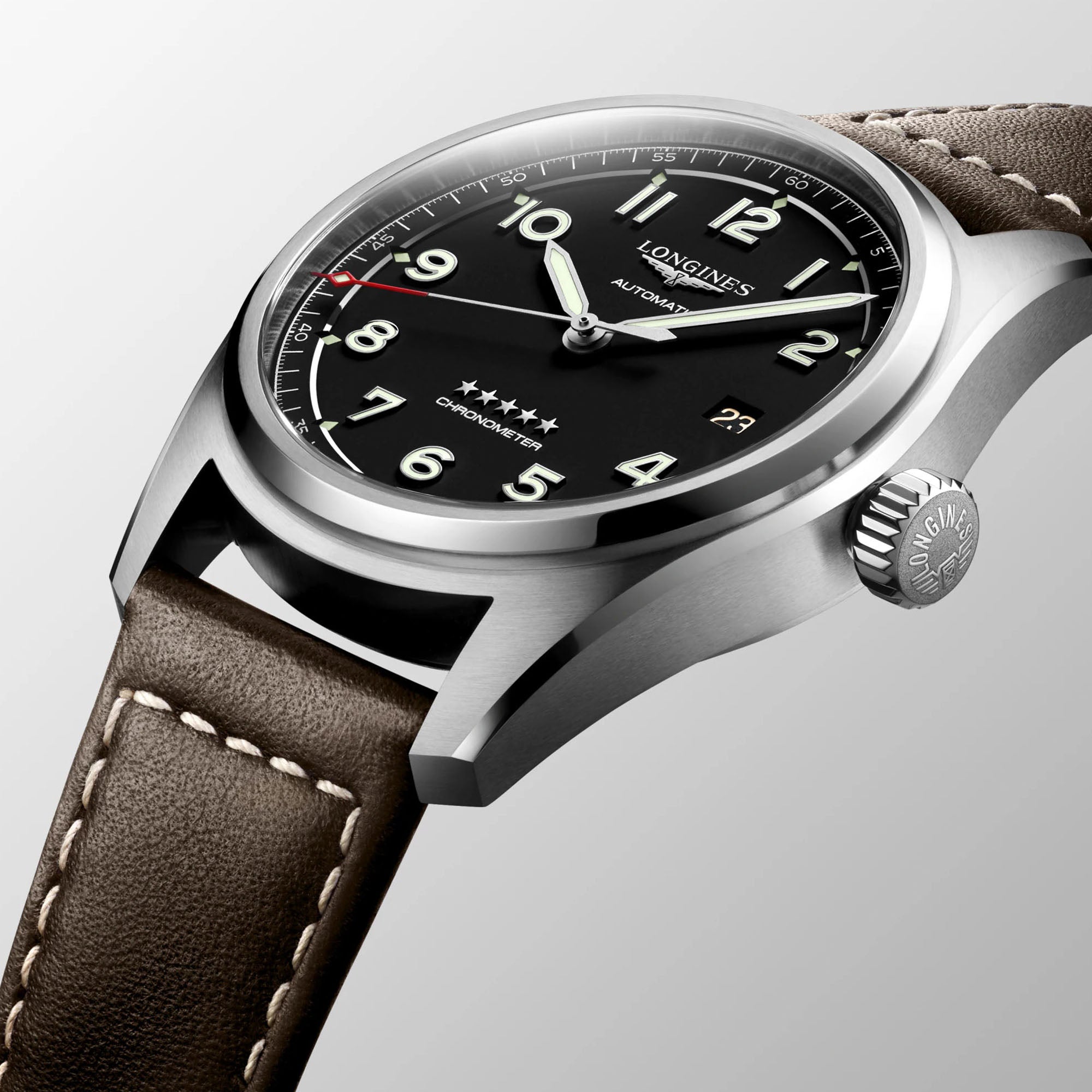 Spirit with Black Dial Leather Strap - L38104530