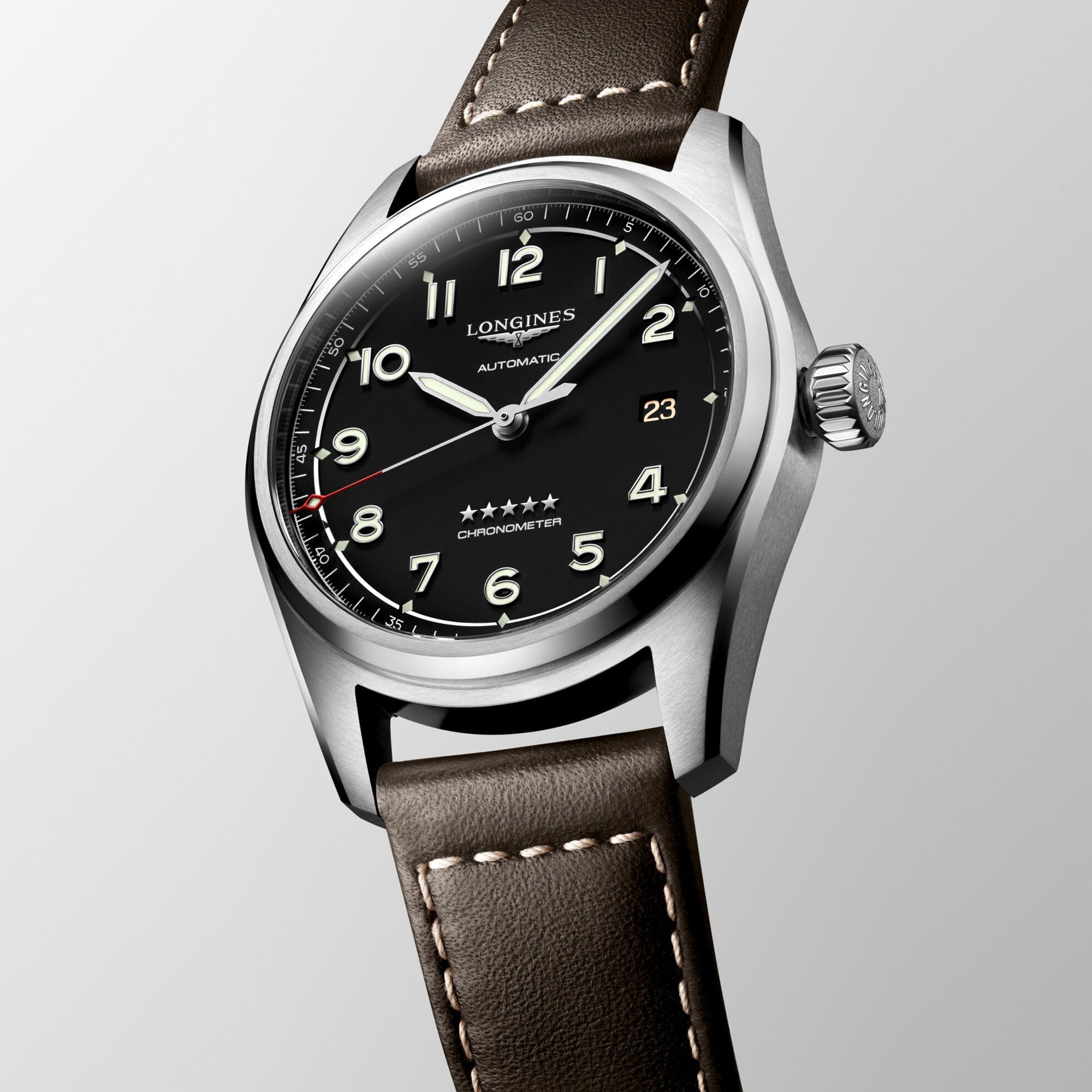 Spirit with Black Dial Leather Strap - L38104530