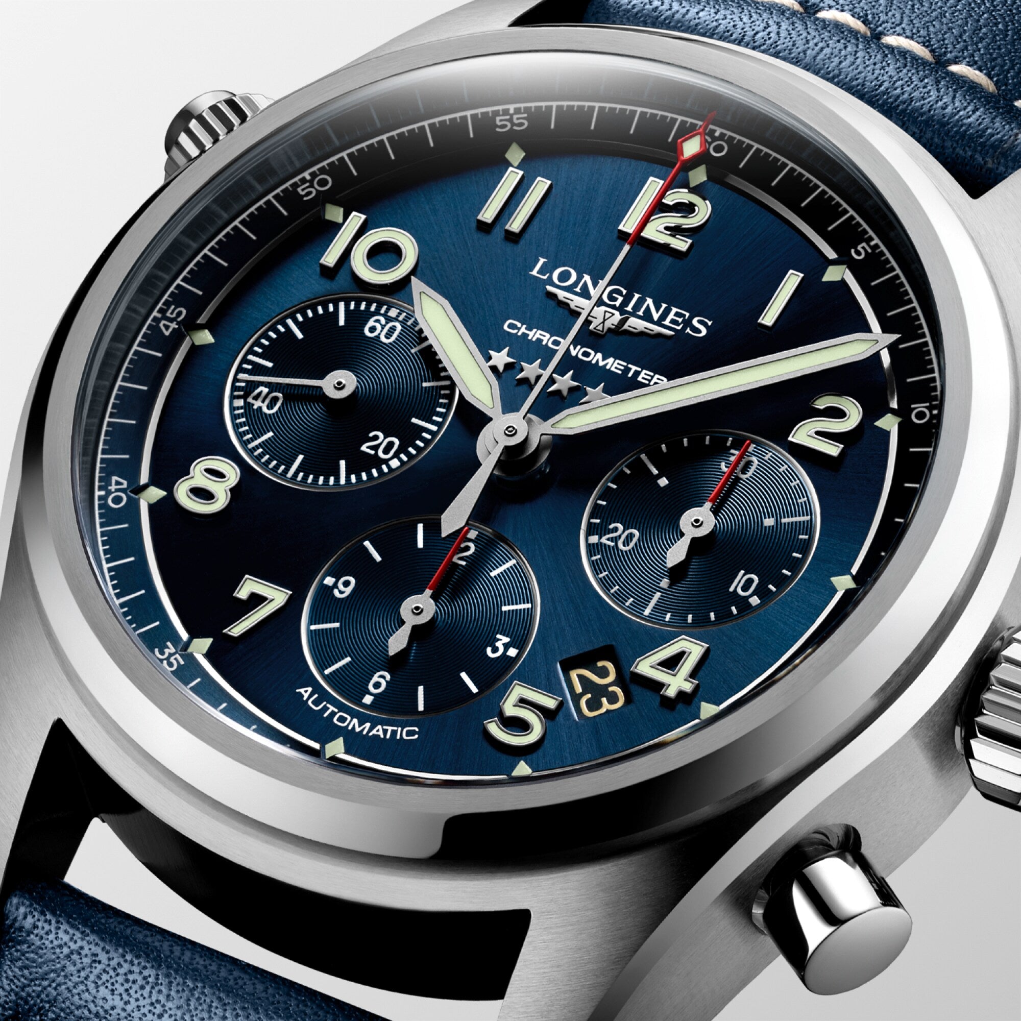 Spirit with Blue Dial Leather Strap - L38204930