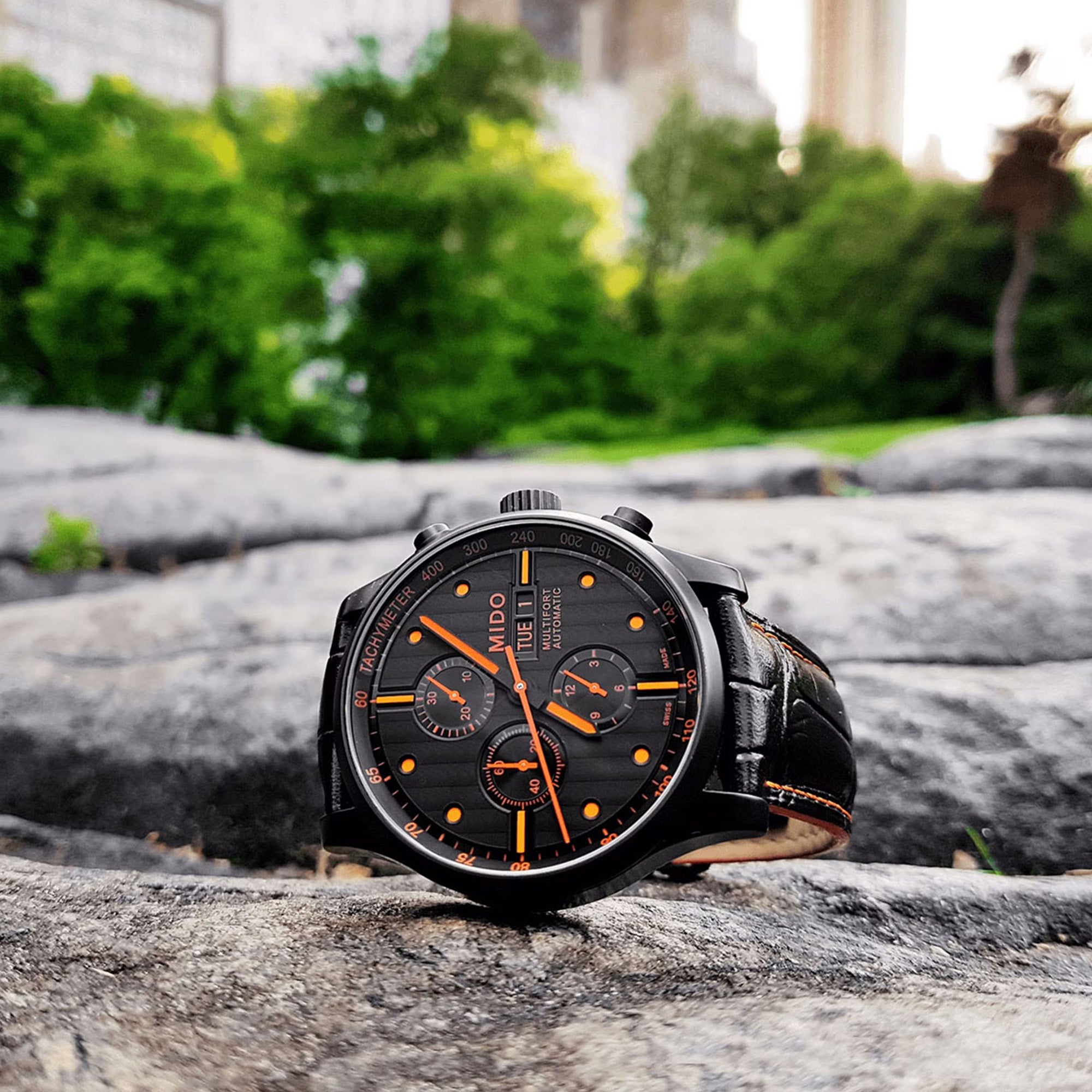 Multifort Chronograph with Black Dial Leather Strap - M0056143605122