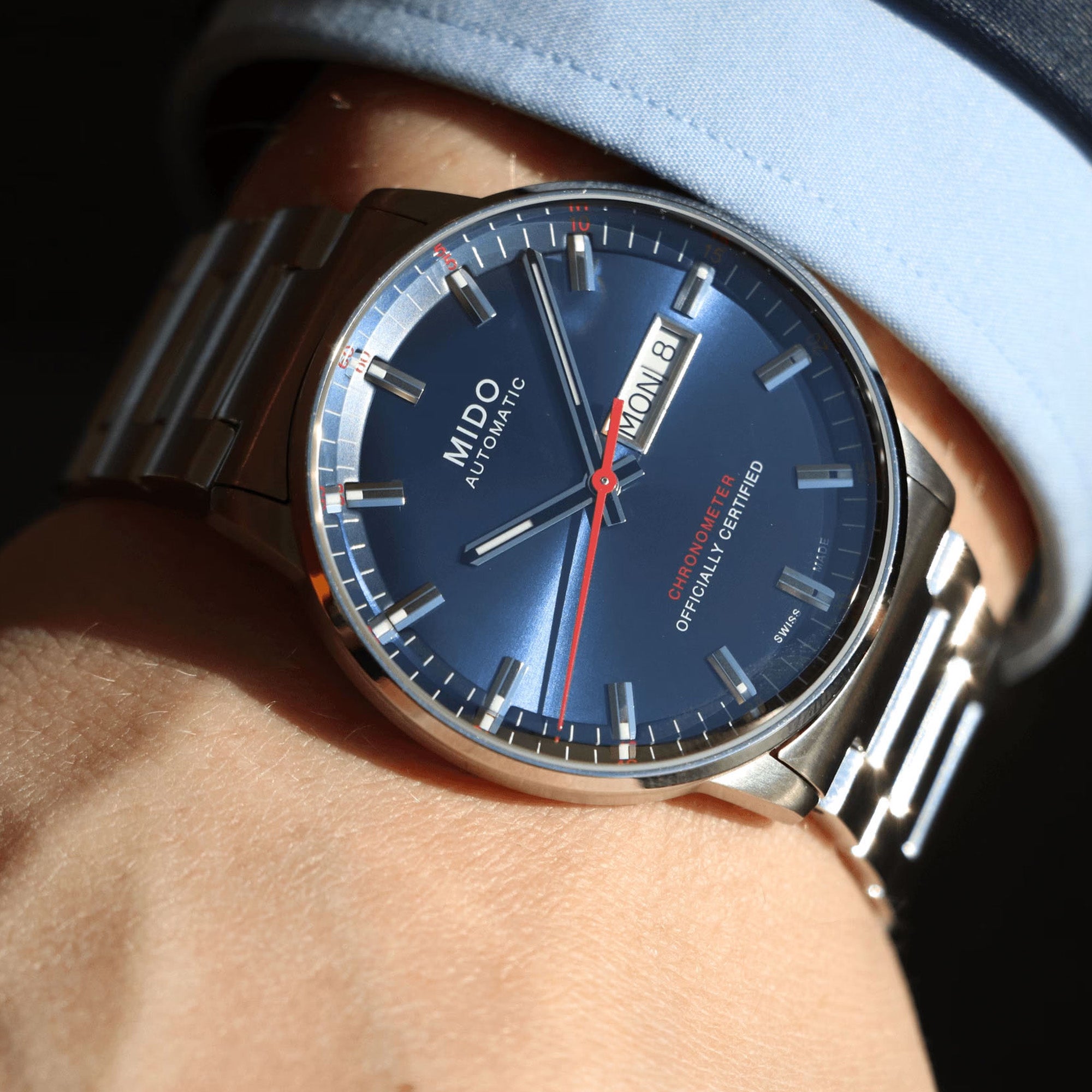 Commander with Blue Dial Stainless Steel Strap - M0214311104100