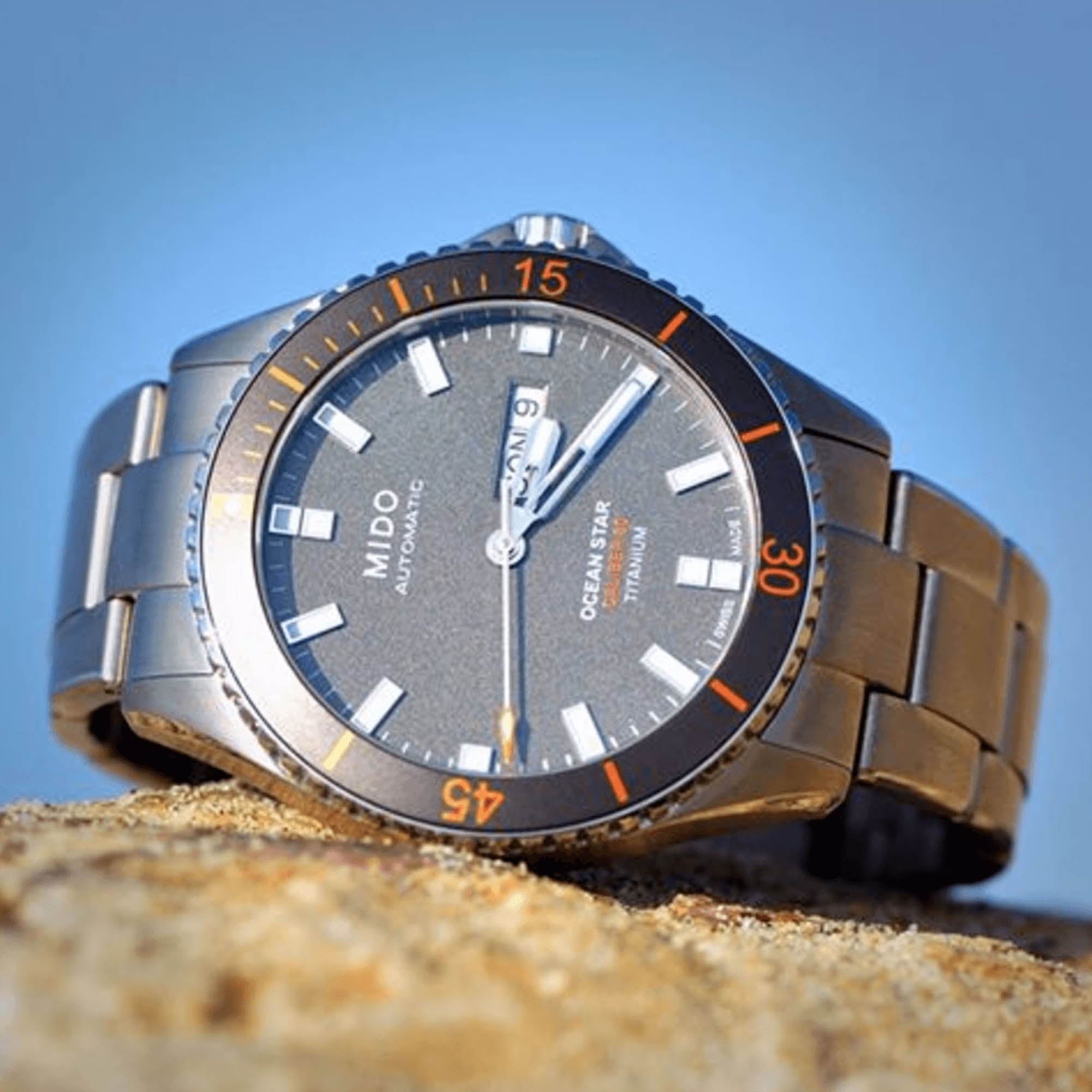 Ocean Star 200  with Charcoal Dial Titanium Strap - M0264304406100