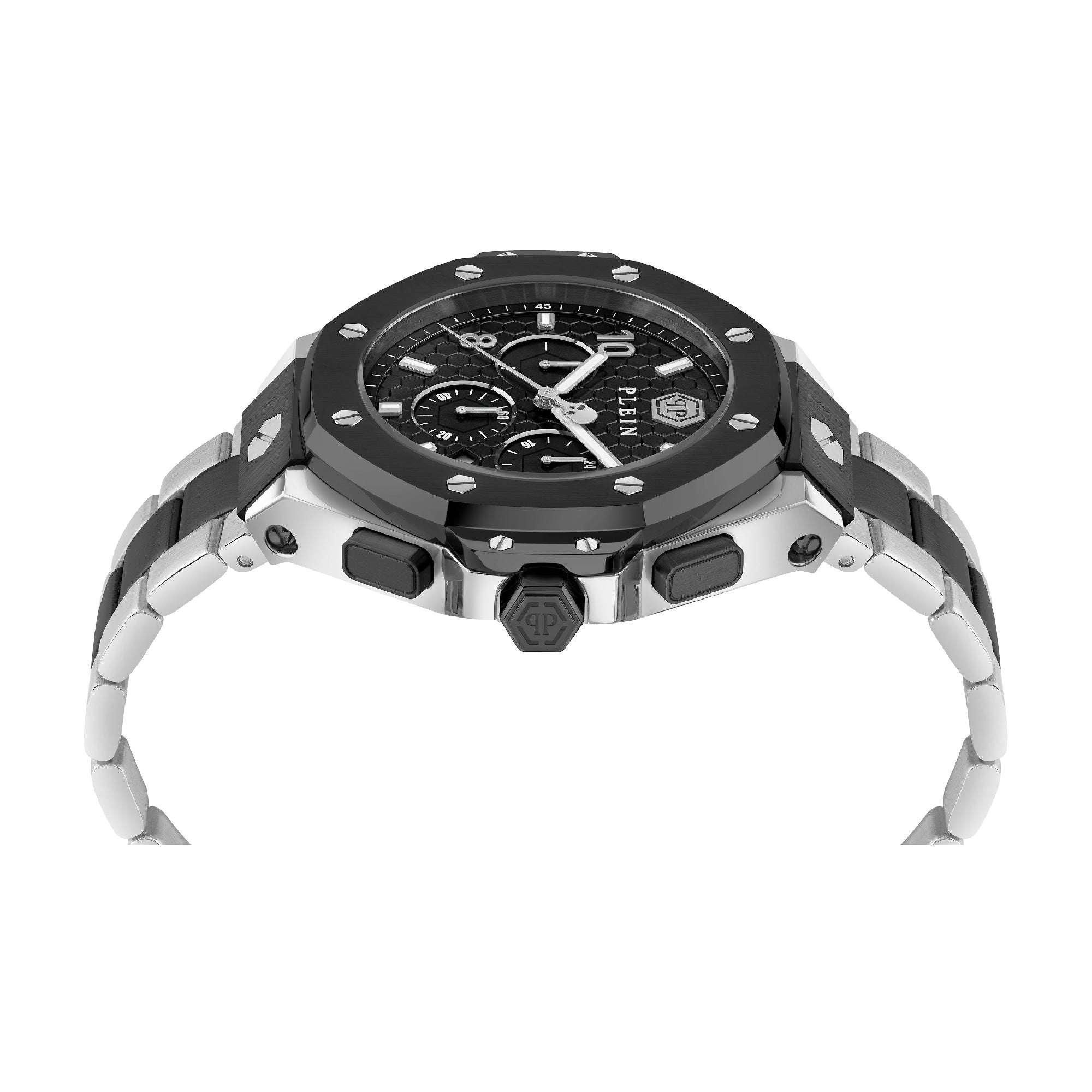 Chrono Royal with Black Dial Stainless Steel Strap - PWPRA0224