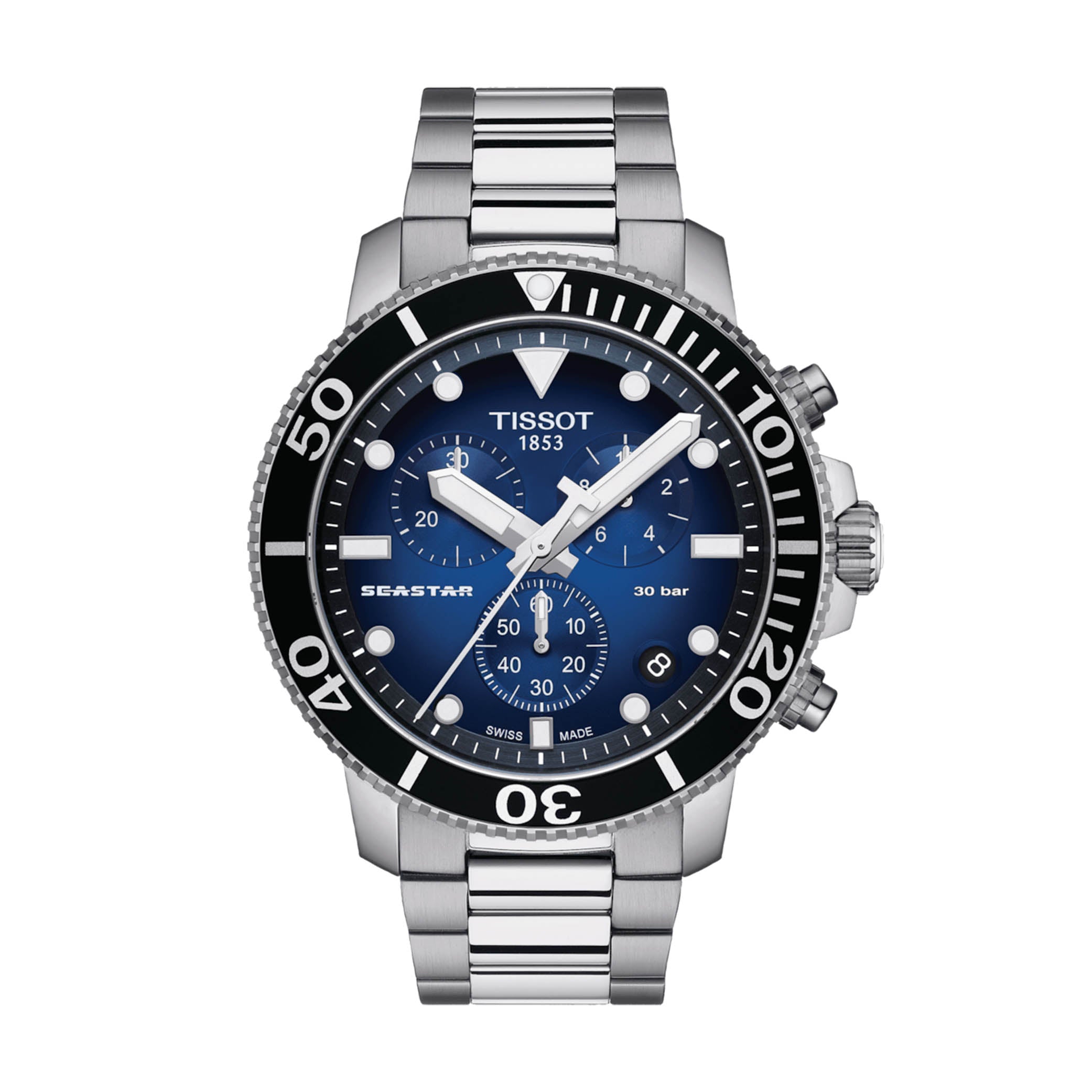 Seastar 1000 with Blue Dial Stainless Steel Strap - T1204171104101