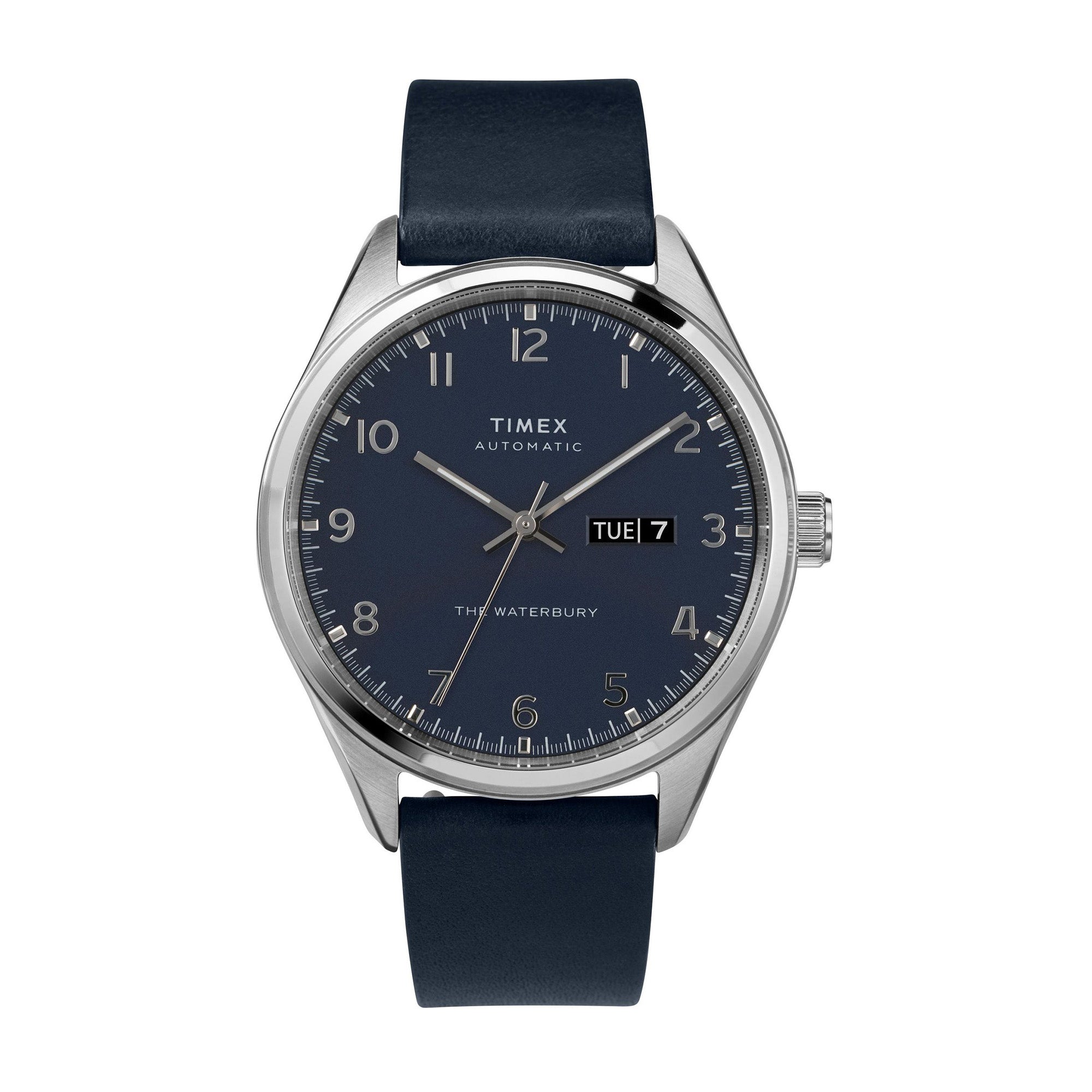 Waterbury with Blue Dial Leather Strap - TW2U11400