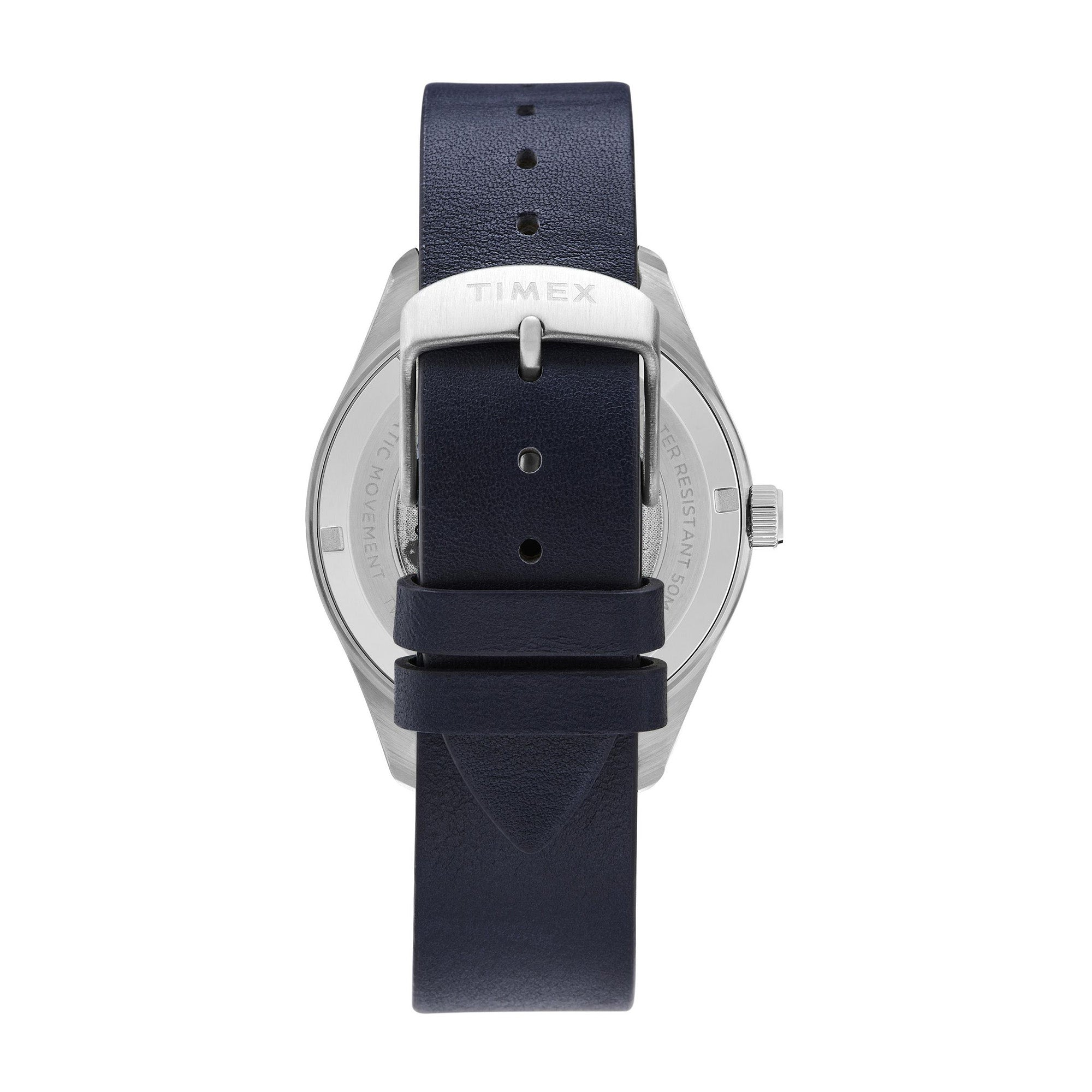 Waterbury with Blue Dial Leather Strap - TW2U11400