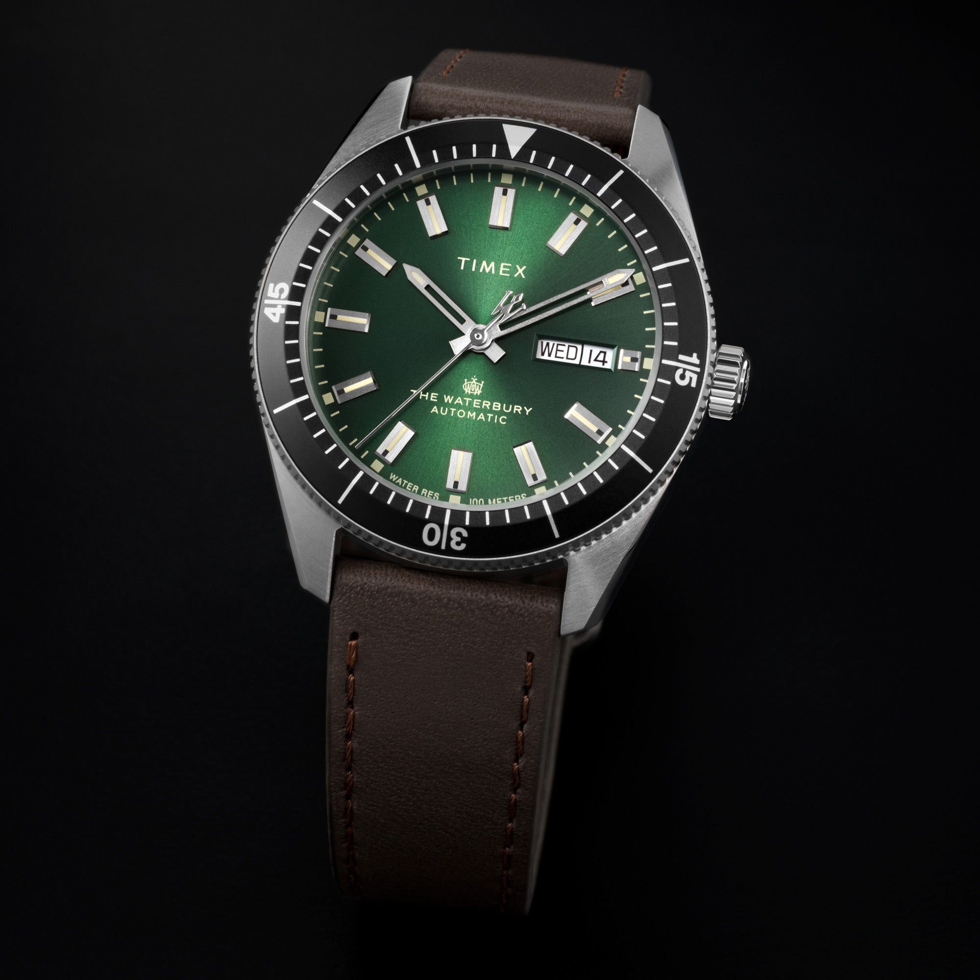 Waterbury with Green Dial Leather Strap - TW2V24700