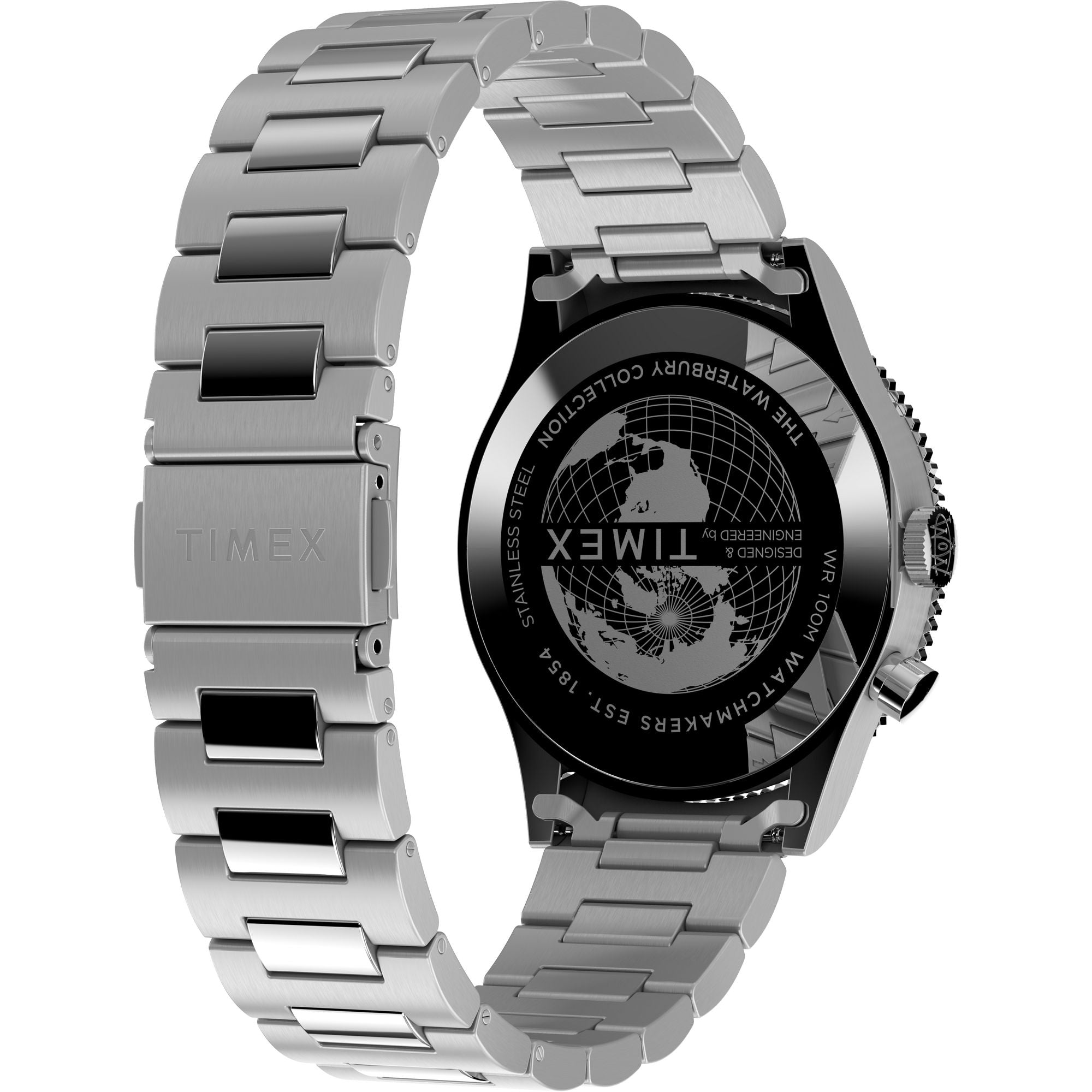 Waterbury with Black Dial Stainless Steel Strap - TW2W22700